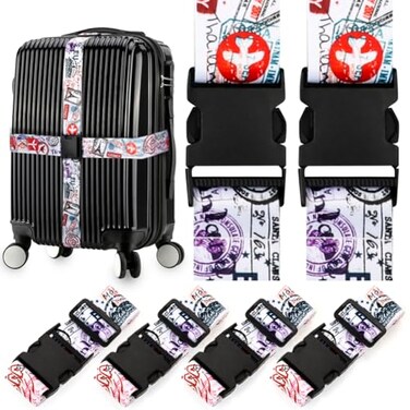 Gutsdoor 4 Pack Luggage Straps for Suitcases Adjustable Luggage Belt Suitcase Strap Travel Bag Accessories Journey4 Pack