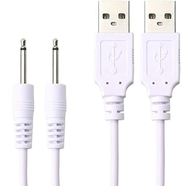 Accessonico 2 Pack Massager Charger ReplacementCharging USB Cable 25mm DC Cord for RechargeableMassagers