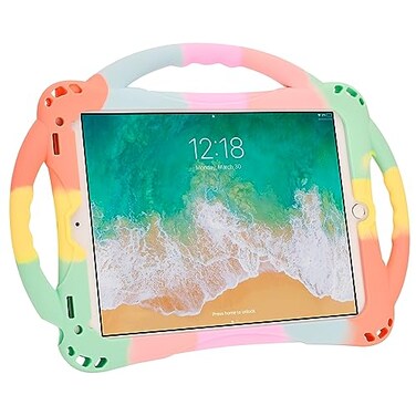Adocham Kids iPad 97 inch 20182017 Case with Stand Handle and Strap Lightweight Shockproof Silicone Kid Cover for iPad AirAir 2 Rainbow