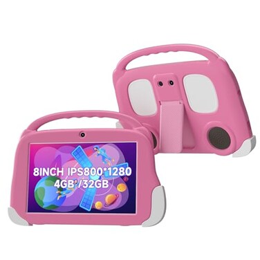 Aheadthink 8 Inch Android Tablet for Kids4GB RAM 32GB ROM Expandable to 512GB 4000mAh Battery Dual Cameras Tablet withCase Educational Learning Games