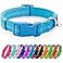 azuza Reflective Dog CollarSoft Neoprene Padded Pet Collar with ID Tag RingAdjustable for Small DogsSky BlueS