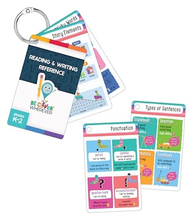 Carson Dellosa Be Clever Wherever K2 Reading and Writing Reference Things on Rings Flash Cards Covering Parts of Speech Sentence Types Grammar and More for Kindergarten to 2nd Grade