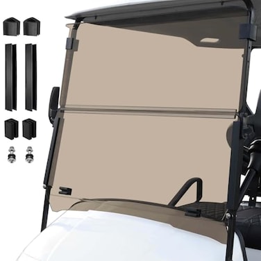 Cartalia Tinted Golf Cart Windshield 316 5MM Thicken for 19952013 EZGO TXT Medalist 407 W338 H Fits 34 Rail Front Foldable Windscreen Glass ScratchResistant Shatterproof AntiUV