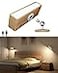 DetarZinLED Wall Lights Battery Operated WoodenMagnetic Wall Sconces RechargeableAdhesive Wall Lights for BedroomDimmable Wall Mounted Bedside LampCordless Battery Wall Sconce for Bedroom Reading