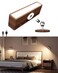 DetarZinLED Wall Lights Battery Operated WoodenMagnetic Wall Sconces RechargeableAdhesive Wall Lights for BedroomDimmable Wall Mounted Bedside LampCordless Battery Wall Sconce for Bedroom Reading