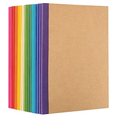 EOOUT 20 Pack A5 Kraft Notebooks Lined Journal Bulk with Rainbow Spine 10 Colors 60 Pages Soft Cover Composition Notebooks for Women Girls Kids School Office Supplies