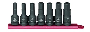 GEARWRENCH 7 Pc 12 Drive Hex Bit Impact Socket Set Metric 84940