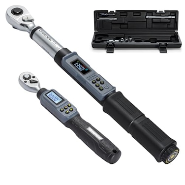 GROWNEER Digital Torque Wrench Set 14 Drive 11221 Ftlbs1530Nm 12 Drive 7381475 Ftlbs10200Nm Electronic Torque Wrench Combo with Buzzer LED Indicator for Motor Car Repair