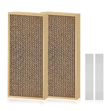 HappyFreeSX Splicing Cat Scratch Pad Cat Scratchers for Indoor Cats and Kitten 2 Pack Cat Scratching Pad Cat Scratcher Cardboard Cat Scratching Pad Premium Scratch from Cats DoubleSided Design