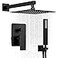 HoliSpa Black Shower System Shower Faucet Set with 10Inch Rain Showerhead and Handheld Spray Wall Mounted HighPressure Showerhead Combo Set Included Valve and Trim Matte Black
