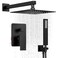 HoliSpa Black Shower System Shower Faucet Set with 10Inch Rain Showerhead and Handheld Spray Wall Mounted HighPressure Showerhead Combo Set Included Valve and Trim Matte Black