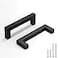 homdiy 25 Pack Black Cabinet Handles 3 Inch76 mm Hole Centers Matte Black Cabinet Pulls Stainless Steel Drawer Dresser Handles Square Bar Hardware Drawer Pulls Stainless Steel Dresser Hardware