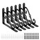 ICOOL 6 Pack 10 Inch Decorative Shelf Bracket Heavy Duty DIY Wall Floating Shelf Brackets for Home Warehouse Garage Farm L Shape Rustic Iron Shelf Supports with Screws