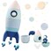 JETMÂ·HH JETMHH Silicone Rocket Stacking Toy Space Rocket Toy Baby Teething Toys Early Learning Stacking Tower Educational Learning Stacking Toys Nesting Toy for Early Educational for Infants Blue