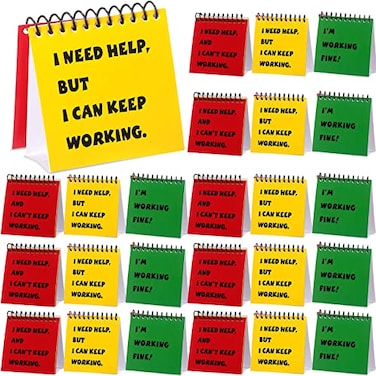 Jutom 24 Pcs Classroom Management Tools for Teacher I Need Help Mini Flip Chart Classroom Behavior Must Haves for Teacher Incentives Kids Self Assessment Cards for Educational Learning Supplies