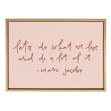 Kate and Laurel Sylvie Do What We Love Framed Canvas Wall Art by Maja Tomljanovic 18x24 Gold Motivational Art for Wall