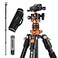 K&F CONCEPT KF CONCEPT 62 DSLR Camera Tripod Lightweight and Compact Aluminum Detachable Monopod Tripod with 360 Panorama Ball Head Quick Release Plate for Travel and Work K254A1BH28L Payload 22lbs