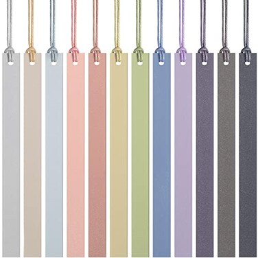 Kosiz 12 Pcs Leather Bookmarks Colorful Engravable Blank Leather Bookmarks Back to School Gifts for Men Women Teachers Students Book Lovers Reading SuppliesPastel