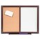 Lorell Bulletin Board Combo DryEraseCork 24x18 Mahogany Frame LLR84270