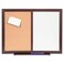 Lorell Bulletin Board Combo DryEraseCork 24x18 Mahogany Frame LLR84270