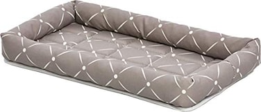 MidWest Homes for Pets 40236MRD Quiet Time Couture Ashton Bolster Pet Bed Intermediate Dog36 Mushroom Mushroom White Diamond Pattern 36Inch