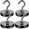 MIKEDE Magnetic Hooks 150LB Super Strong Magnet Hooks Heavy Duty for Cruise Essentials Black Neodymium Earth Magnets with Hook for Hanging Magnetic Metal Hanger for Fridge Toolbox 4 Pack