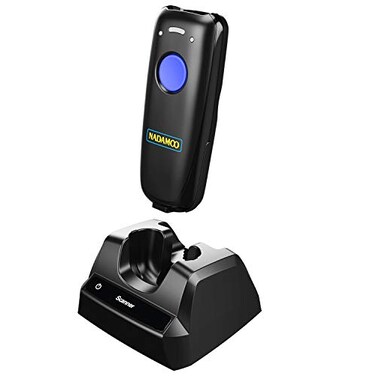 NADAMOO 1D Wireless Barcode Scanner Compatible with Bluetooth with Charging Dock Portable USB Bar Code Scanner for Inventory 24G Wireless Wired Barcode Reader for Tablet iPhone iPad Android iOS