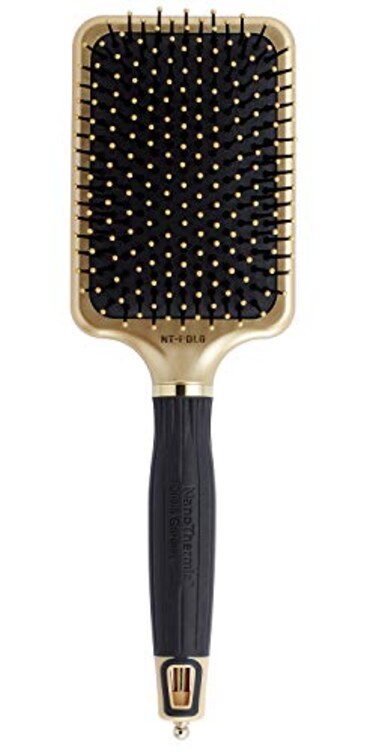 Olivia Garden Ceramic Ion NanoThermic Styler Hair Brush Daily Styling for All Hair Types With Retractable Sectioning Pick NTPDL Large Paddle