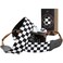 Padwa Lifestyle Black and White Plaid Camera Strap 2 Wide Double Layer Cowhide HeadCotton Camera Shoulder StrapsGrid Pattern Adjustable Camera Neck Strap for all CamerasGift for Photographers