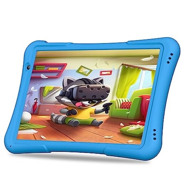 PRITOM 10 inch Kids Tablet Android 14 Tabletas 32GB Parental Control 6000mAh Large HD IPS Display WiFi 6 Dual Camera Bluetooth Toddler Tablet for Kids Age 3 Blue