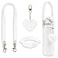 SITKOL Handle Strap with Heart Charms for Owala Stanley Cups for Owala Water Bottle 24oz 32oz 40oz Owala Kids Pink Owala Stanley 30oz 40oz Tumblers Stanley Owala Accessories White