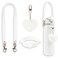 SITKOL Handle Strap with Heart Charms for Owala Stanley Cups for Owala Water Bottle 24oz 32oz 40oz Owala Kids Pink Owala Stanley 30oz 40oz Tumblers Stanley Owala Accessories White