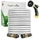 TheFitLife Flexible Metal Garden Hose 75 FT Lightweight Stainless Steel Water Hose with Solid Fittings and Sprayer Nozzle Leak Proof Kink Free Antirust Large Diameter Durable and Easy Storage