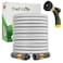 TheFitLife Flexible Metal Garden Hose 75 FT Lightweight Stainless Steel Water Hose with Solid Fittings and Sprayer Nozzle Leak Proof Kink Free Antirust Large Diameter Durable and Easy Storage