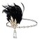 Tongcloud 1920s Flapper Feather Headband Roaring 20s Gatsby Headpiece Womens 1920s Headband Flapper Feather Headpiece Black