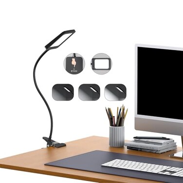 TROND LED Desk Lamp with Clamp 1000LM Super Bright 3Level Dimmable Desk Light 6000K Daylight ExtraLong Flexible Gooseneck Clip on Light EyeCare Clamp Lamp for Painting WorkbenchReading Sewing