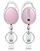 Uniclife 2 Pack Retractable Badge Reel for Badge Holder Pink Heavy Duty Retractable Keychain Strong ABS Casing with Stainless Steel Spring Coil 24 Inch Nylon Rope Carabiner Clip and Key Ring