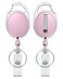 Uniclife 2 Pack Retractable Badge Reel for Badge Holder Pink Heavy Duty Retractable Keychain Strong ABS Casing with Stainless Steel Spring Coil 24 Inch Nylon Rope Carabiner Clip and Key Ring