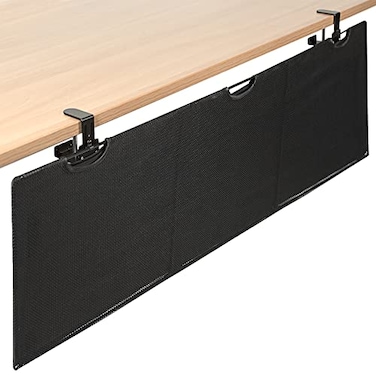 VIVO 60 Inch Clampon Privacy and Cable Management Organizer Sleeve Wire Hider Kit Panel System Desk Skirt Black DESKSKIRT60P