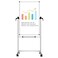 VIZ-PRO VIZPRO Doublesided Magnetic Mobile Whiteboard48 x 24 Inches Portrait OrientationAluminium Frame and Stand