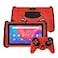 VOLENTEX 7 Inch Kids Tablet with Case Android 15 Tablet for Children with Game Controllers 3GB RAM32GB ROM Parental Control PreInstalled Kids Software Red