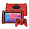 VOLENTEX 7 Inch Kids Tablet with Case Android 15 Tablet for Children with Game Controllers 3GB RAM32GB ROM Parental Control PreInstalled Kids Software Red