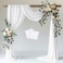 Wokceer Wedding Arch Draping Fabric 2 Panels 287 x 20FT White Sheer Fabric Backdrop Arch Draping for Wedding Ceremony Birthday Party Bridal Shower Decoration