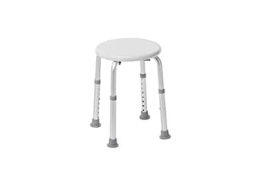 Drive Medical Shower Stool Adjustable Height Lightweight Aluminum Construction 300 Lb Weight Capacity Compact Tub Shower Seat Safety Bath Accessory White