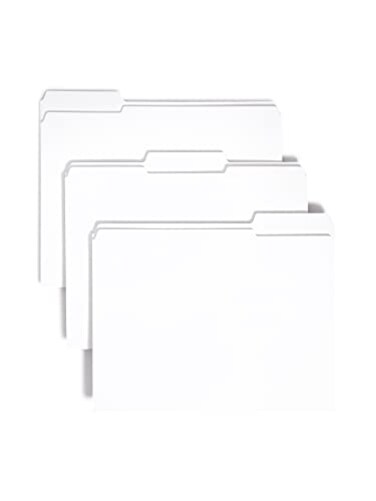Smead File Folder Reinforced 13Cut Tab Letter Size White 100 per Box 12834