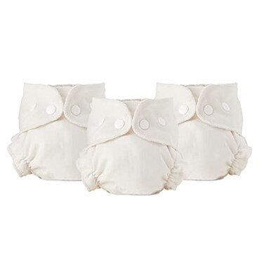 Esembly Cloth Diaper Inner Organic Cotton Fitted Diaper Soft UltraAbsorbant TrimFitting Layer to Pair with Waterproof Outer for BlowoutProof Diapering 3Pack Size 2 1835lbs