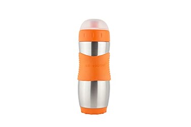Kid Basix Safe Sporter Lunch Sport Stainless Steel Water Bottle Easy Pull Spout Mud CapDishwasher Safe Holds 16 Oz Orange