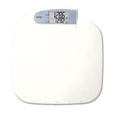 ميزان حمام رقمي تانيتا HD351 بتقنية يابانية، سعة 440 رطلاً، دقيق للغاية، مزود بـ 5 وظائف متعددة، ذاكرة للوزن السابق والحالي، وشاشة عرض كبيرة سهلة القراءة.