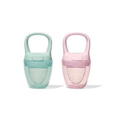 OXO Tot Silicone SelfFeeder 2 Pack Opal and Blossom