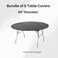 Kwik-Covers KwikCovers 60 Round Fitted Plastic Table Covers 5 Pack Black
